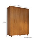 Ver imagem 4 de Guarda-Roupa Ibiza 4 Portas 3 Gavetas em Madeira Maciça Tauari Mogno Mel Marrom