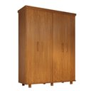 Ver imagem 3 de Guarda-Roupa Ibiza 4 Portas 3 Gavetas em Madeira Maciça Tauari Mogno Mel Marrom