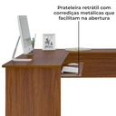 Ver imagem 6 de Mesa Escrivaninha de Canto 1 Gaveta 150x165 Cm Cedro Arly