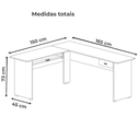 Ver imagem 3 de Mesa Escrivaninha de Canto 1 Gaveta 150x165 Cm Cedro Arly