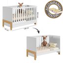 Ver imagem 2 de Berço Mini Cama Fantasia e Roupeiro com Cômoda Qencanto Slim Freijó Branco Acetinado Qmovi + Colchão