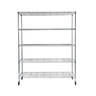 Estante Aço Cromado 5 Prateleiras Rack Aramado com Rodas Cor Prateado - 1