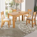 Ver imagem 1 de Mesa de Jantar 4 Lugares Mara Mel/Nude - Viero Móveis