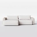 Ver imagem 5 de Sofá Ibiza sem Caixa com Super Chaise 2,84m em Linho Off White Areia e Corino Marrom - Home Mobily