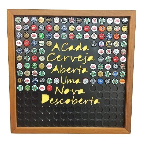 Quadro Porta Tampinhas de Cerveja com Imã - Linha Premium - 170 ...