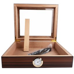 Umidora de Charutos Caixa de Charutos em Madeira Cedro Superior com Higrômetro e Umidor - Cigarol Ze - 3