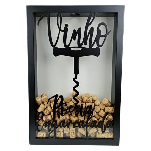 Quadro Porta Rolhas - Poesia Engarrafada - 250 Rolhas 35 x 52