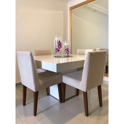 Mesa de Jantar Laca Branca 120x120 - 2