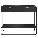 Ver imagem 5 de Aparador Luna Orgânico 2 Gavetas MDP Nero 100cm Preto Artesano Móveis