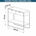 Ver imagem 2 de Aparador Luna Orgânico 2 Gavetas MDP Nero 100cm Preto Artesano Móveis