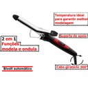 Ver imagem 3 de Babyliss Escova Modeladora Infinity Chrome Vermelho Preto Modelador Ondula Bivolt 127-220V Cabo