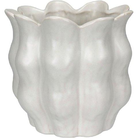 Vaso Decorativo Enfeite Casa Home&Co Cerâmica 20x20x20cm Branco
