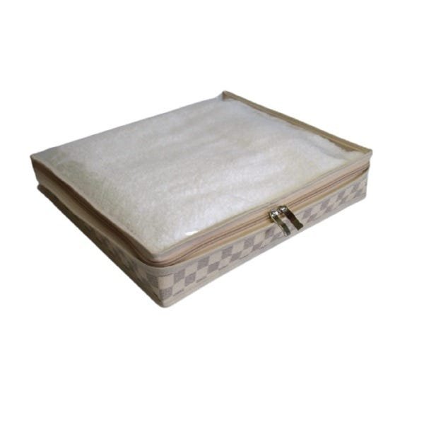Porta Toalha organizador sintético prático Xadrez Bege PP - 1