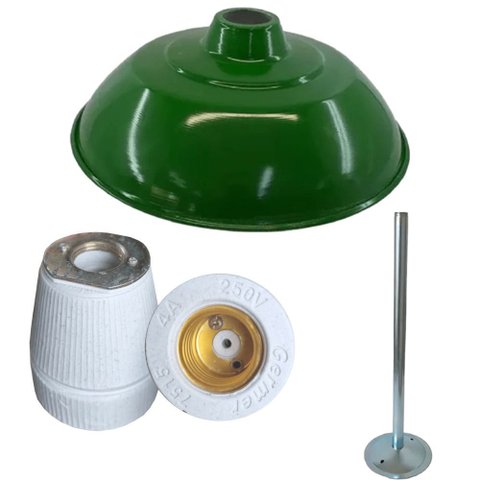 Kit Prato Bed Aluminio Verde 12 Soquete Braço Reto 30cm