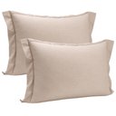 Ver imagem 3 de Jogo 2 Fronhas Bege Travesseiro 50x70cm Brisa Toque 200 Fios Lyor com Abas Cama Quarto