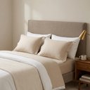 Ver imagem 5 de Jogo 2 Fronhas Bege Travesseiro 50x70cm Brisa Toque 200 Fios Lyor com Abas Cama Quarto