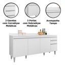 Ver imagem 3 de Balcão para Cozinha 180 Cm com Tampo 4 Portas Thais Branco