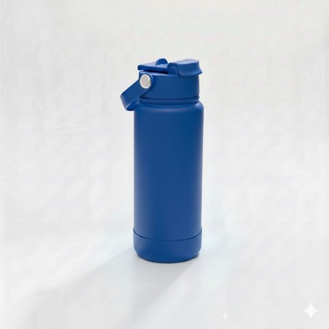 Garrafa Térmica Tr-008 1000ml Aço Inox com Protetor de Silicone:Azul Marinho