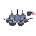 Ver imagem 2 de Jogo de Panelas 8 Pçs Antiaderentes de Cerâmica e Alumínio - Oikos