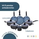 Ver imagem 3 de Jogo de Panelas 8 Pçs Antiaderentes de Cerâmica e Alumínio - Oikos