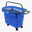 Ver imagem 1 de Kit 5 Cesta Forte Cestinhas Mercado C/ Alça + Rodinhas 30 L
