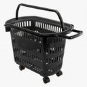 Ver imagem 2 de Kit 5 Cesta Forte Cestinhas Mercado C/ Alça + Rodinhas 30 L