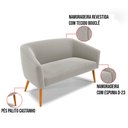 Ver imagem 3 de Sofá Namoradeira 2 Lugares Pé Palito Castanho Stella Bouclê Cinza D03 - D'Rossi