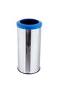 Ver imagem 1 de Lixeira Inox 25L Aro Esmaltado Cesto De Lixo Reciclável Cozinha - Azul