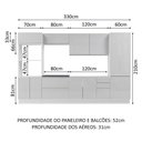 Ver imagem 2 de Cozinha Completa Mdf Madesa Acordes Frentes Branco Brilho