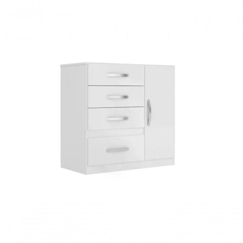Cômoda Sapateira 4 Gavetas Vênus - Branco Branco