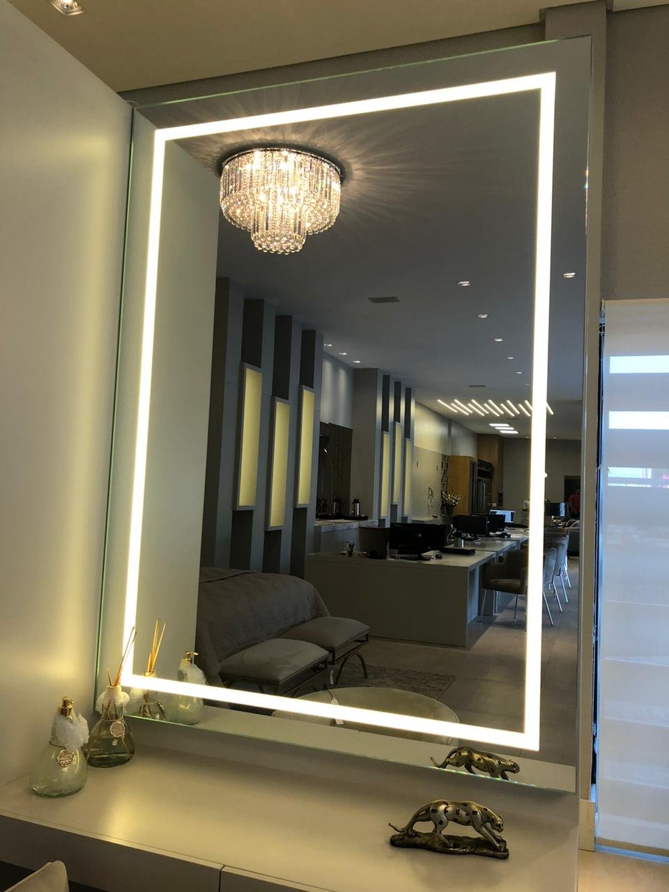Espelho Camarim Retro Iluminado LED A900xl600 - 2