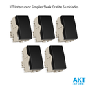 Ver imagem 2 de Kit 5 Módulo Interruptor Simples 10a Grafite Sleek Margirius Cor:grafite