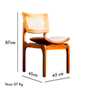 Ver imagem 6 de Cadeira Vicent Mel em Madeira Maciça Encosto e Assento Curvo e Encosto em Palha Trama Sextavada