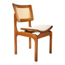 Ver imagem 1 de Cadeira Vicent Mel em Madeira Maciça Encosto e Assento Curvo e Encosto em Palha Trama Sextavada