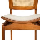 Ver imagem 2 de Cadeira Vicent Mel em Madeira Maciça Encosto e Assento Curvo e Encosto em Palha Trama Sextavada