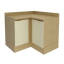 Ver imagem 2 de Balcão com Tampo e Rodapé de Canto ''L'' 2 Portas e 2 Prateleiras 90cm Nanda TM4217 Nature/Arenas