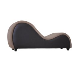 Poltrona Divã Cadeira Tântrica Bege e Marrom Sofá Desire - 4