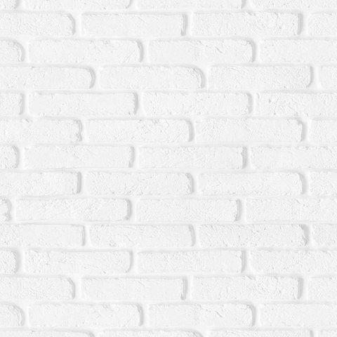 Papel de Parede Decorativo Tijolinho Branco Liso - 3,00x0,50m