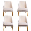 Ver imagem 1 de Kit 04 Cadeiras para Sala de Jantar Ana Pés Palito Veludo Bege D'classe Decor