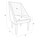 Ver imagem 5 de Kit 04 Cadeiras para Sala de Jantar Ana Pés Palito Veludo Bege D'classe Decor