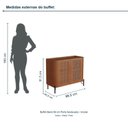 Ver imagem 3 de Buffet Bend 99 cm Porta Sextavada Incolar Cedro com Pé Preto