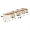 Ver imagem 2 de Estação de Trabalho 8 Lugares Smart Office 8 Mesas 6 Armários 1 Aparador - Off White e Cedro