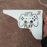 Par Mãos Francesas Decorativas 20cm Canto Gamer Let's Play Aço Branco - 6