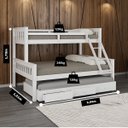 Ver imagem 3 de Cama Treliche Madeira com Gavetas Merk - 2 Solteiro + 1 Casal