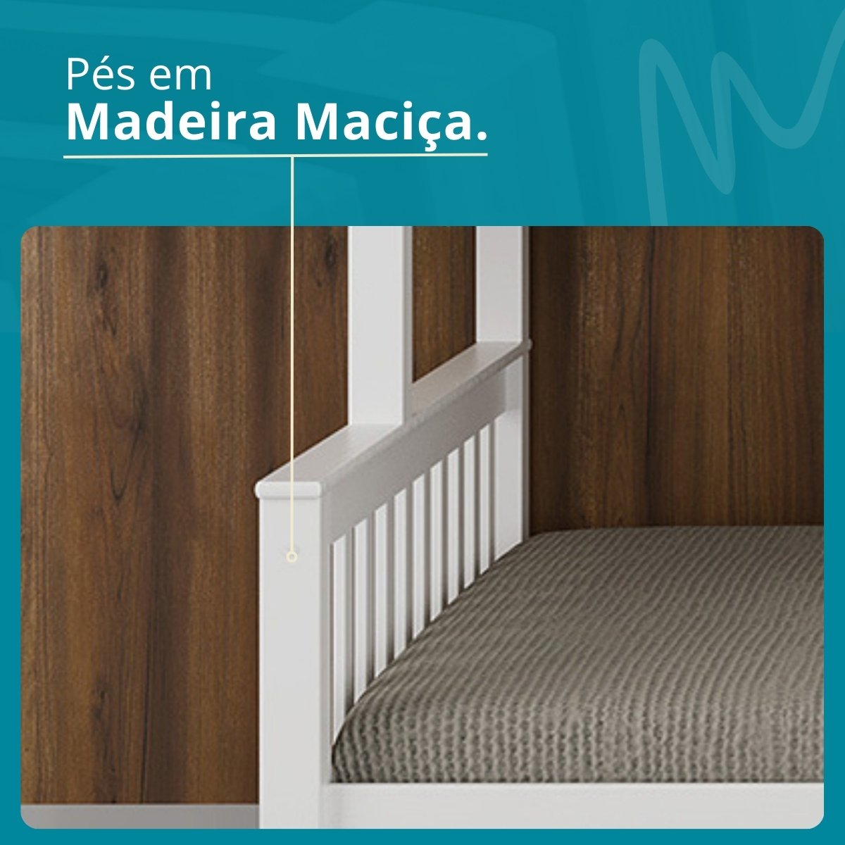 Cama Treliche Madeira com Gavetas Merk - 2 Solteiro + 1 Casal - 5