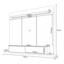 Ver imagem 3 de Home Suspenso Galax Cinamomo Off White e Aparador Infinity e Mesa de Centro Sky com Tampo de Vidro o