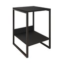 Ver imagem 2 de Mesa Cabeceira Industrial Preta Tókio Base Ferro Preto