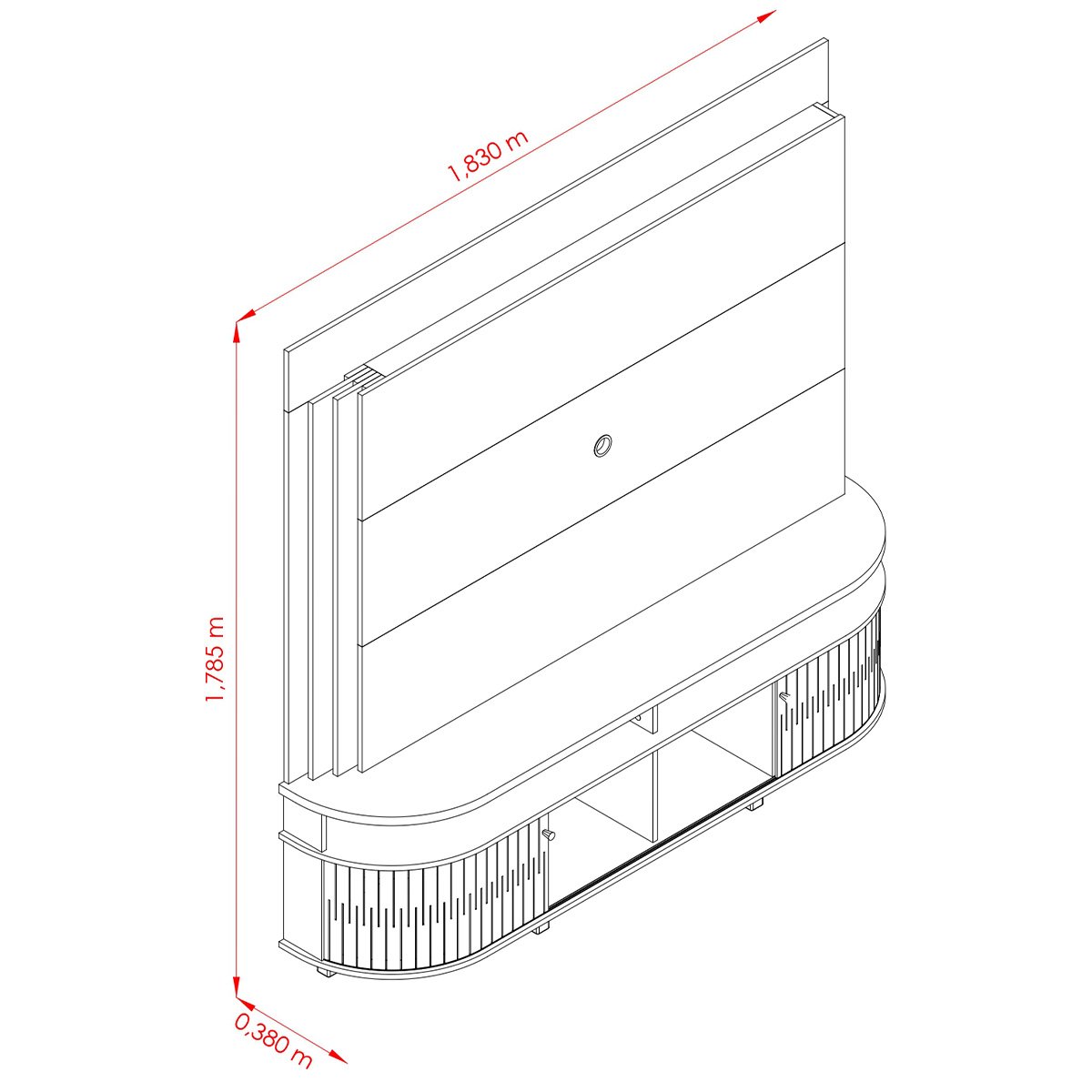 Home Theater Daytona Tvs até 65” Fendi Naturale 651133 Madetec - 4