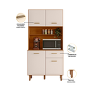 Ver imagem 3 de Kit Cozinha 90cm New Izis Freijó Uv/off Acetinado Poliman