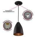 Ver imagem 3 de Pendente Vegas Premium Gourmet em Aluminio Preto/Cobre